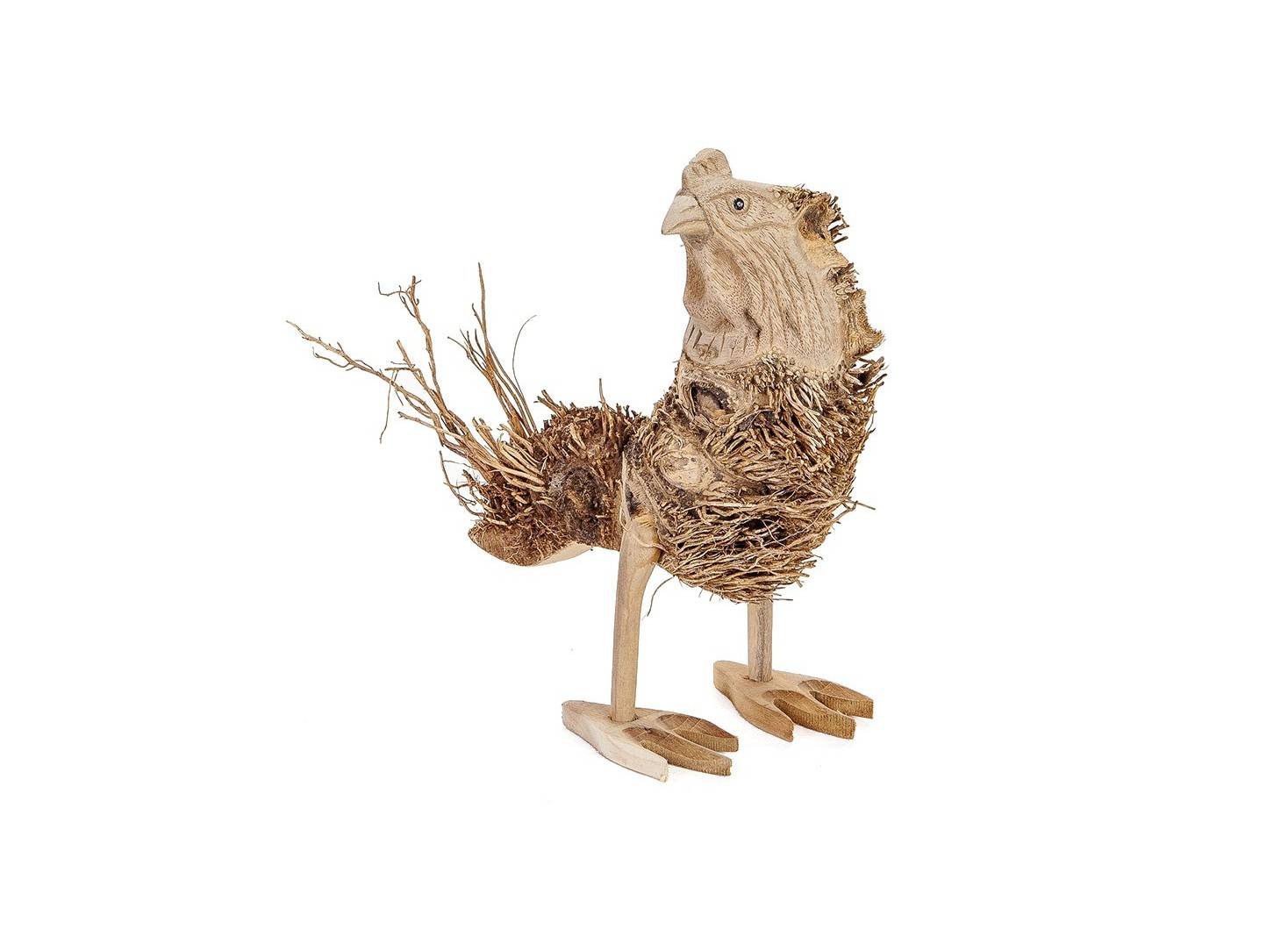 Poule, sculpture en bois. Artisanat du monde.