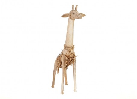 Girafe, sculpture en bois. Artisanat du monde.