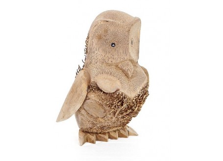 Hibou, sculpture en bois. Artisanat du monde.