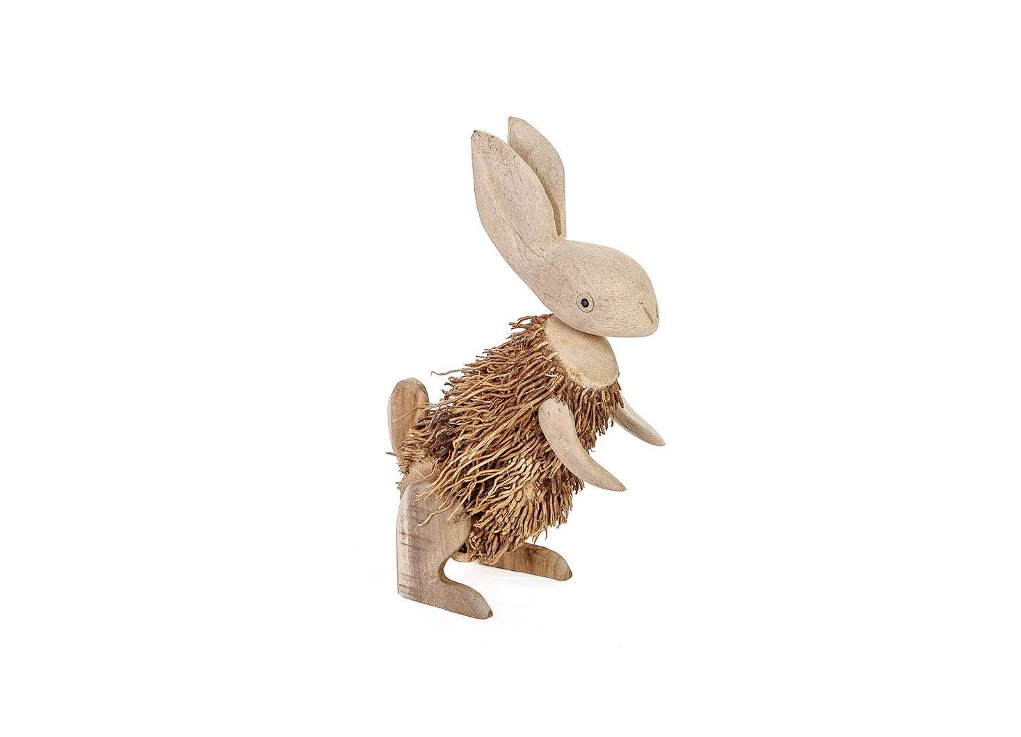 Lapin, sculpture en bois. Artisanat du monde.