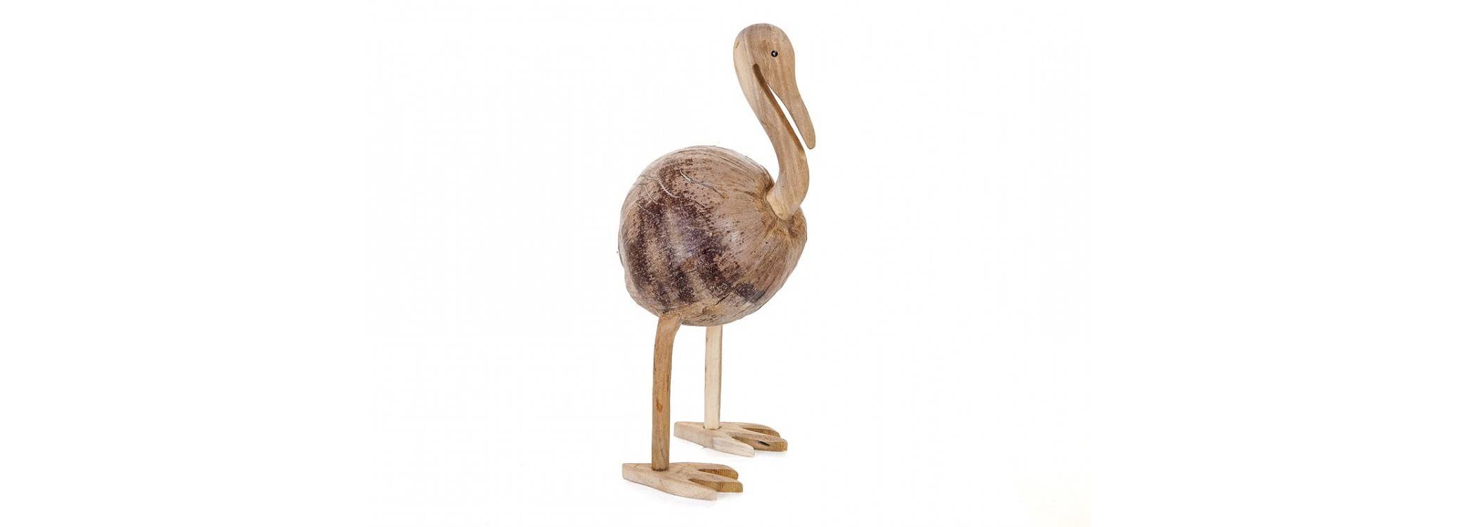 Ibis, sculpture en bois. Artisanat du monde.