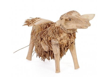 Sheep, wood sculpture. World craftsmanship.