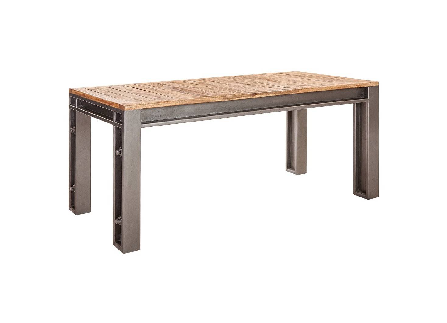 Table repas fixe Profile style industriel en bois massif 