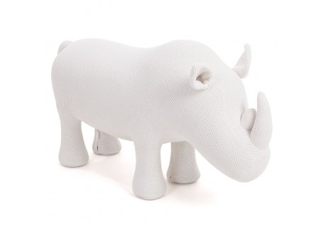 Pouf et tabouret - grand modèle / rhinocéros blanc