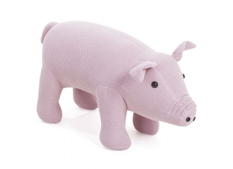 Pouf - banc cochon rose 74 cm