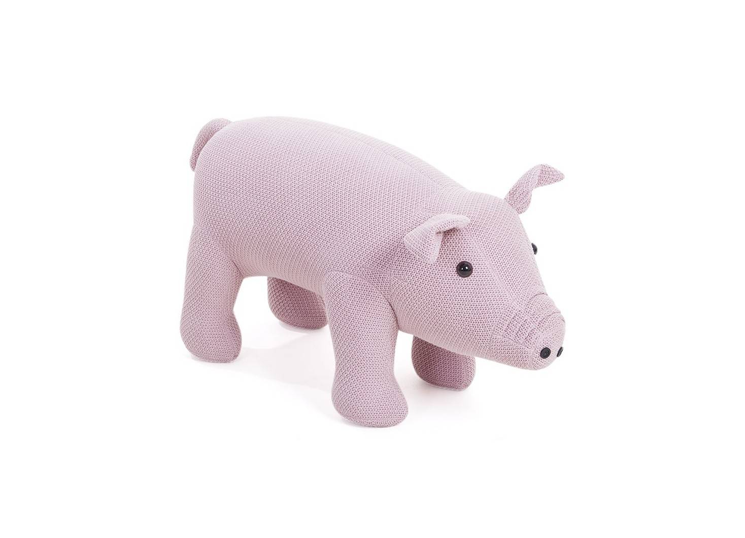 Pouf - banc cochon rose 74 cm