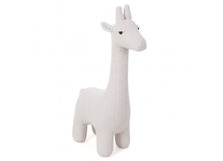 Pouf - tabouret girafe blanche