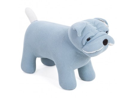 Pouf et tabouret - petit modèle / chien bleu