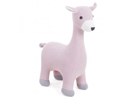 Pouf - tabouret bébé lama rose