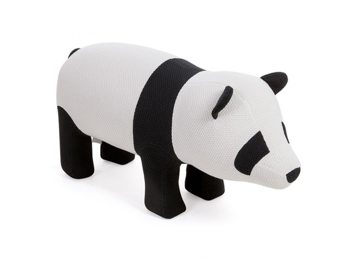 Pouf - banc panda Fil de coton tricoté. 105 cm