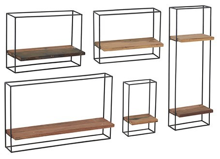 Set of 5 decorative wall shelves Influence