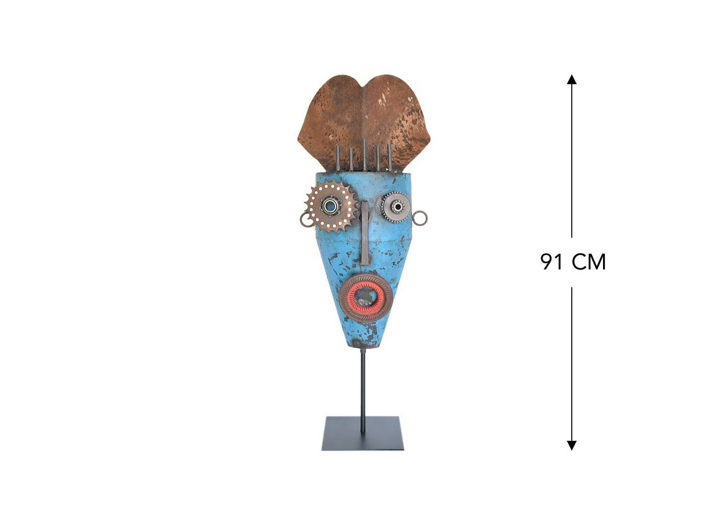 Masque décoratif en métal recyclé - L1
