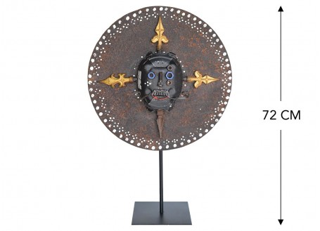 Ethnic mask made out of retrieved metal, one-off