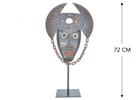 Ethnic mask made out of retrieved metal, one-off