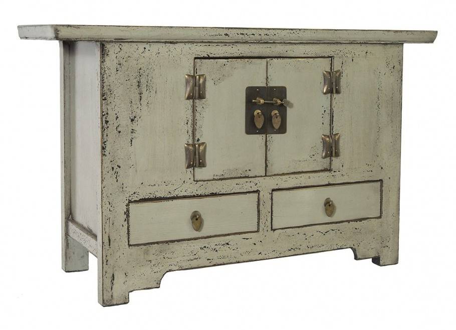 Chinese sideboard - 2 drawers - Almond green