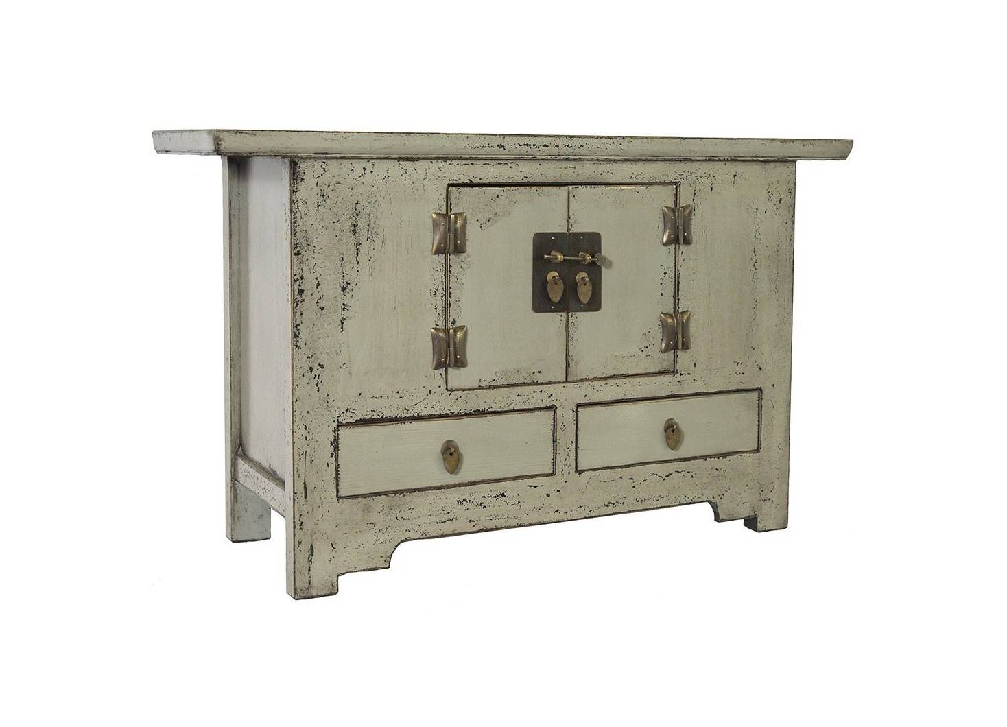 Chinese sideboard - 2 drawers - Almond green