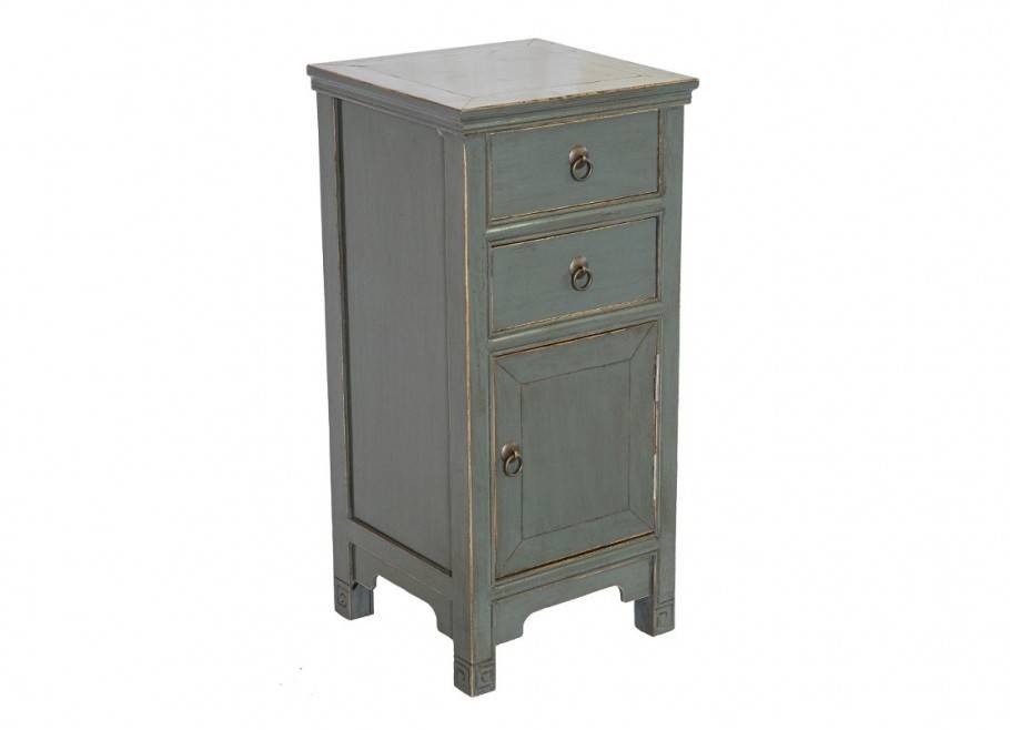 Chinese sideboard - 1 door 2 drawers - Grey green