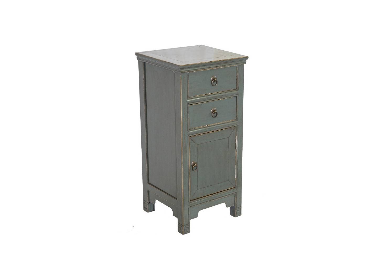 Chinese sideboard - 1 door 2 drawers - Grey green