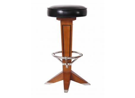 Canoë barstool - Black leather