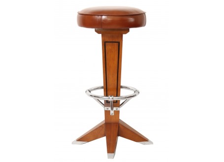 Canoë barstool - Brown leather