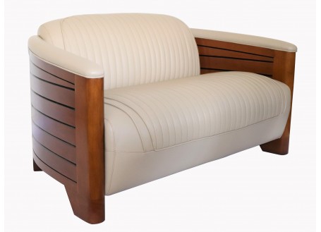 Pirogue sofa - 2 seaters - Beige leather