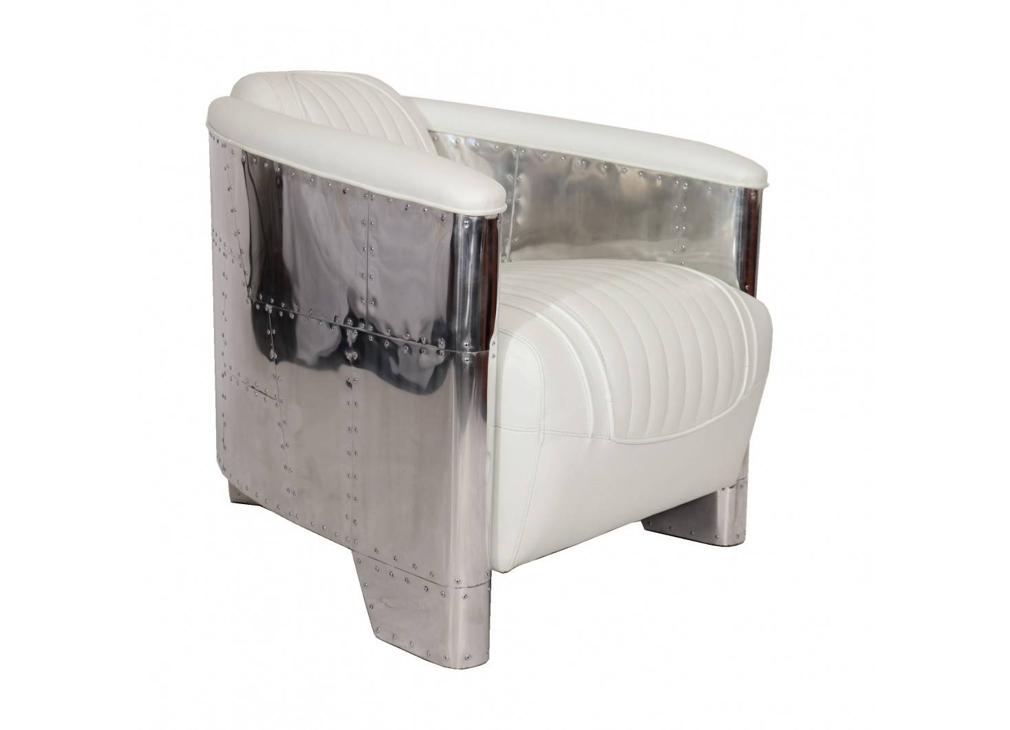 White leather aviator armchair DC3