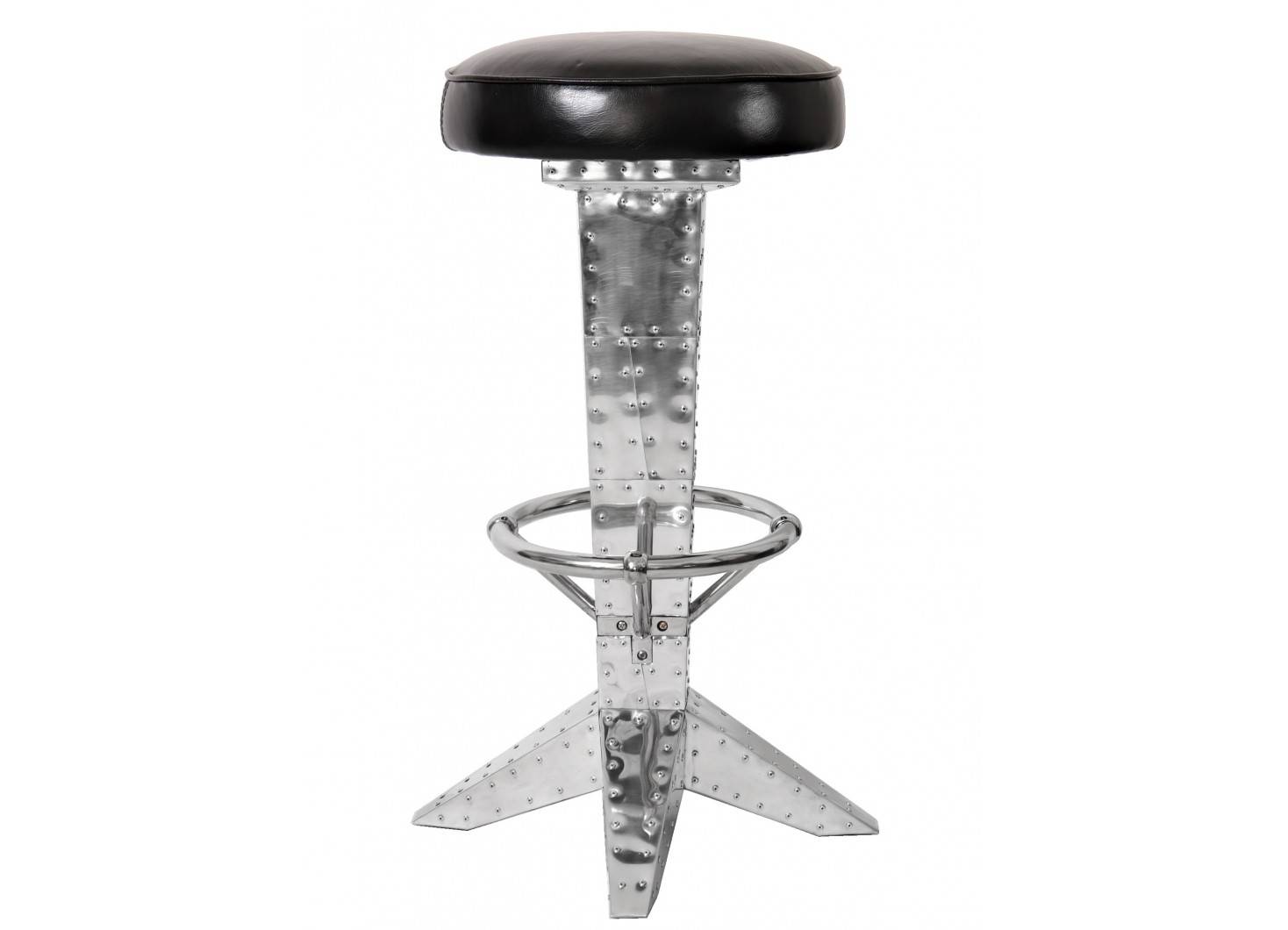 Tabouret de bar DC3 - Cuir noir