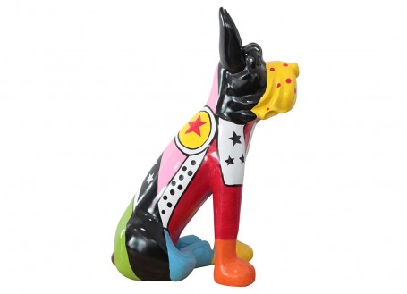 Statue Chien multicolore