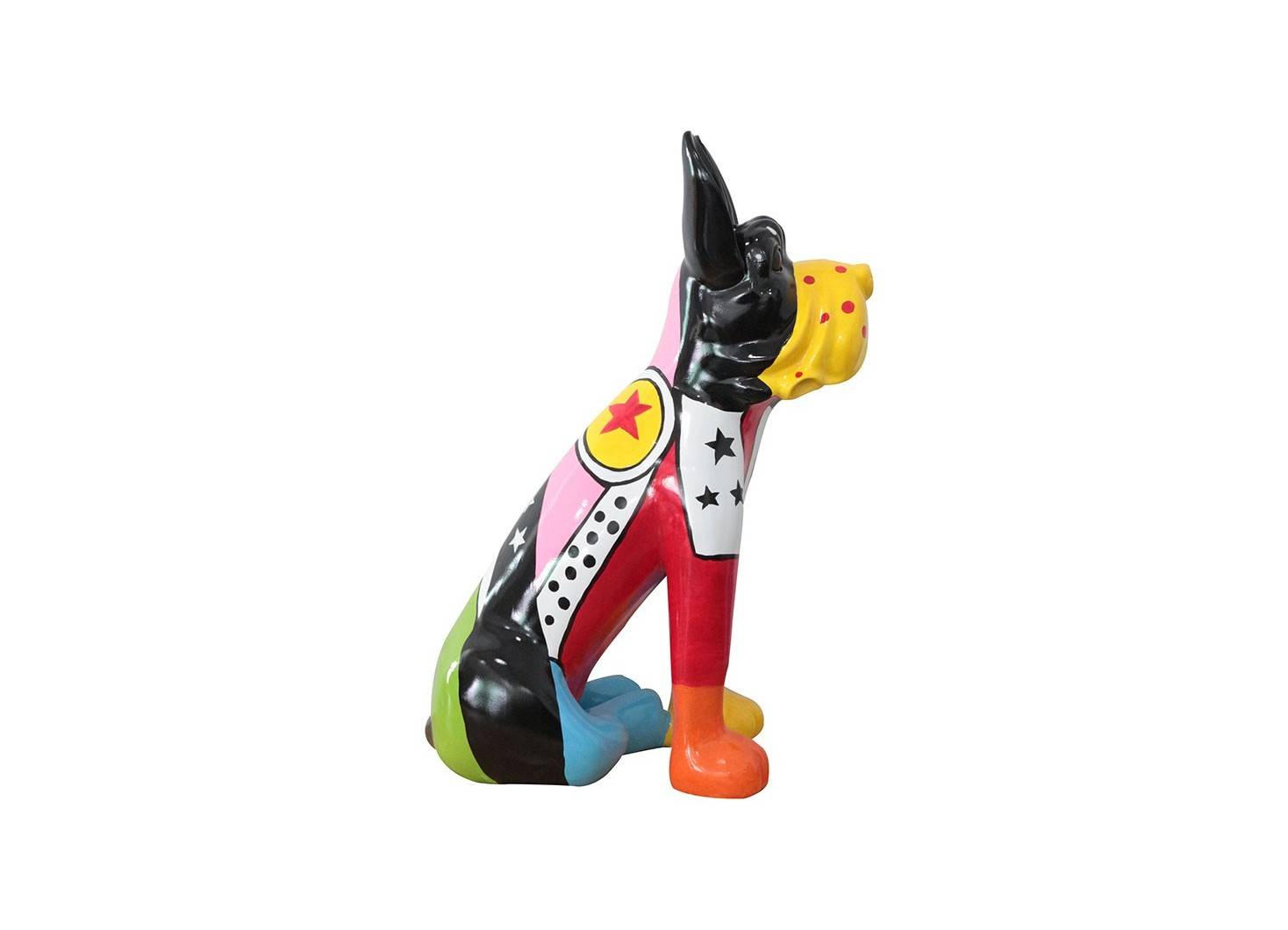 Statue Chien multicolore