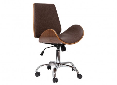 Adjustable desk chair in imitation leather