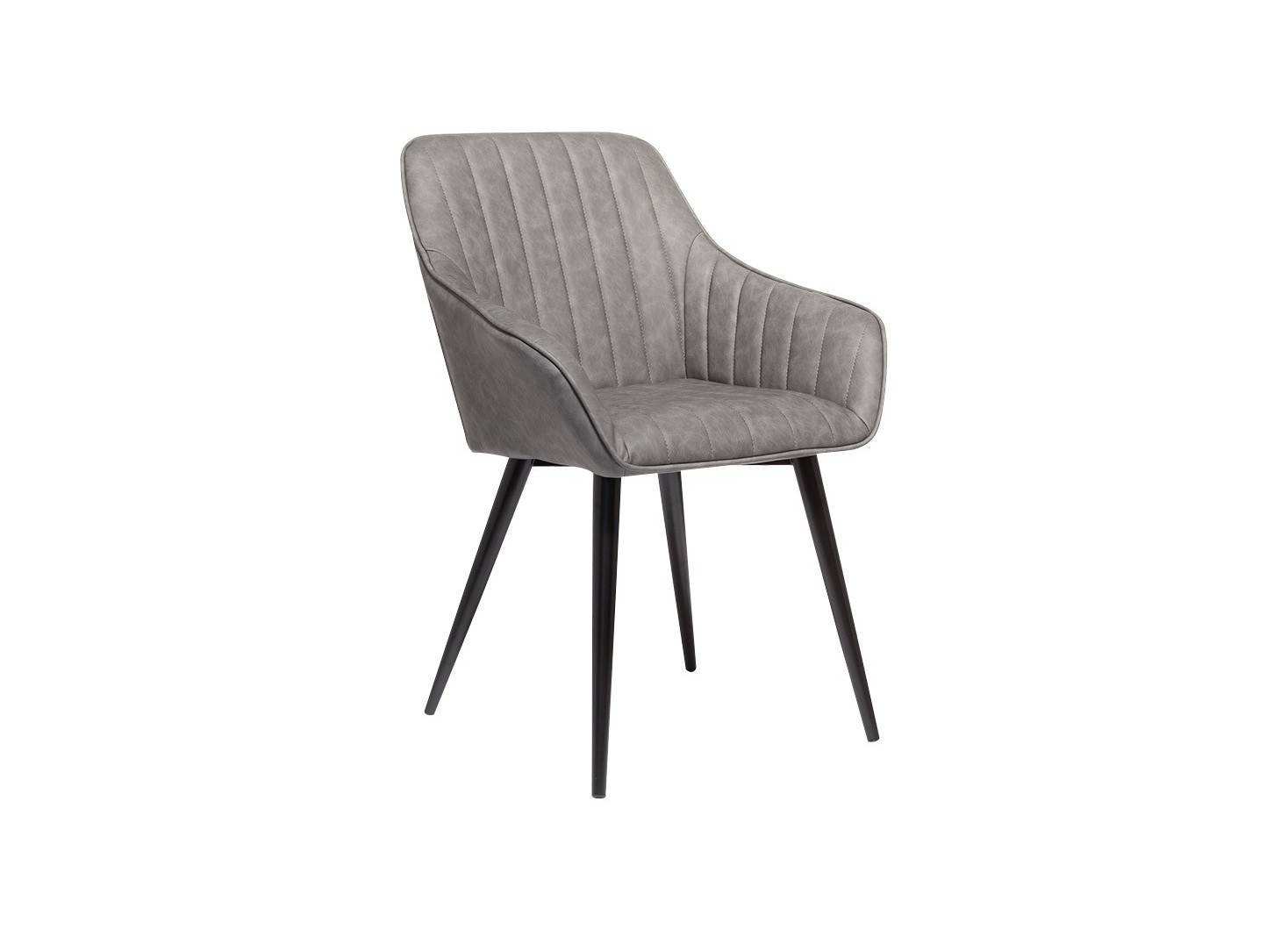 Fauteuil en simili cuir gris