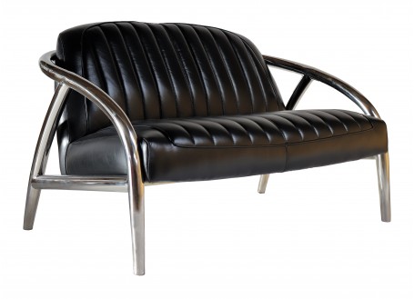 Quad sofa - Black leather