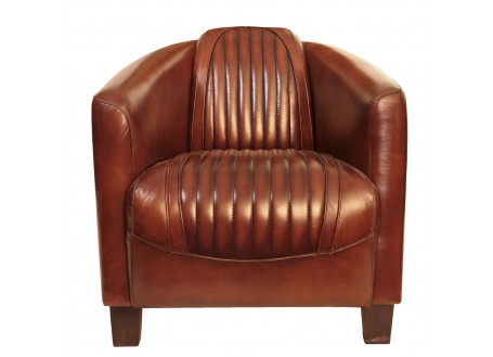 Barquette Sport armchair - Brown leather