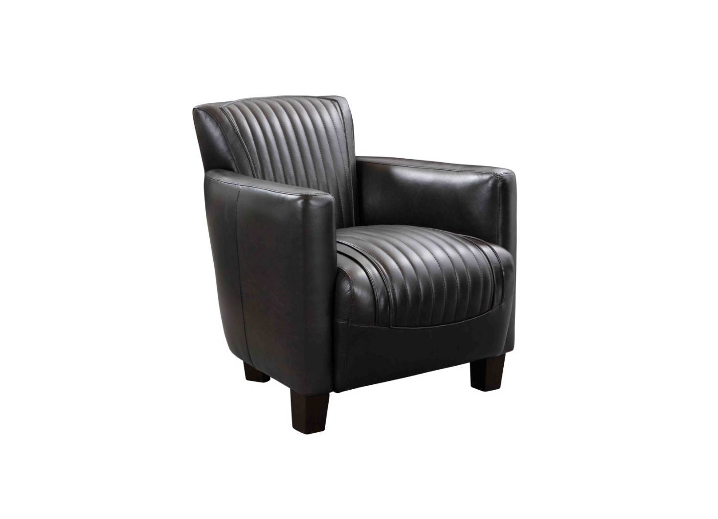 Fauteuil club Nogent sport - cuir noir