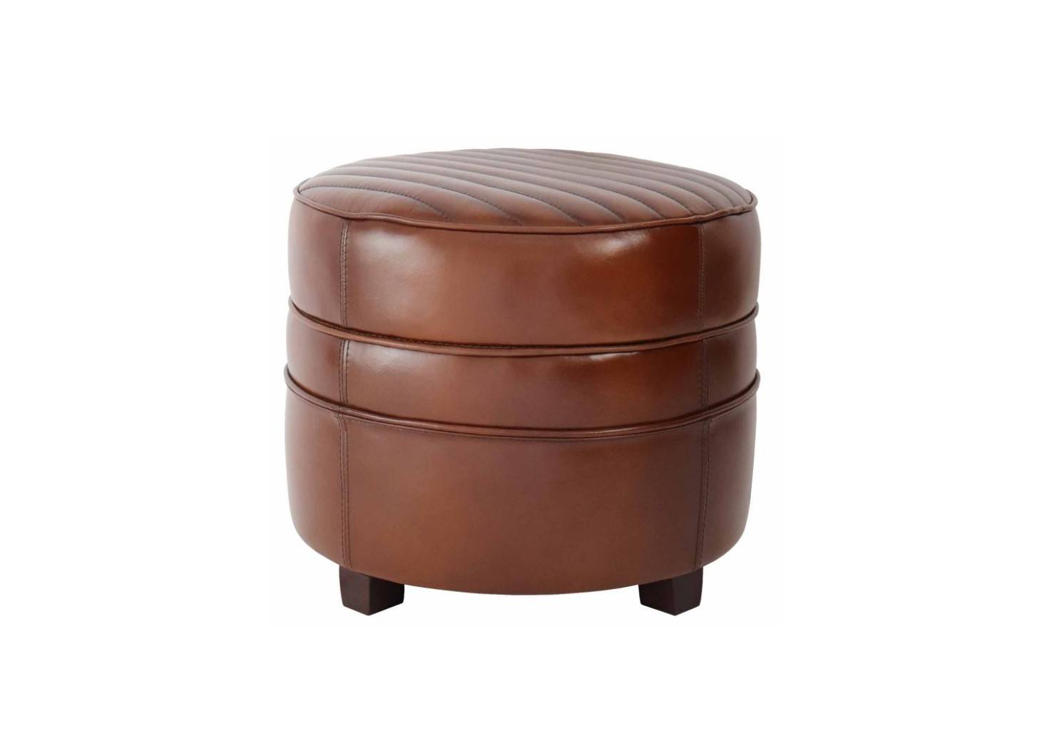 Pouf Barquette - Cuir marron