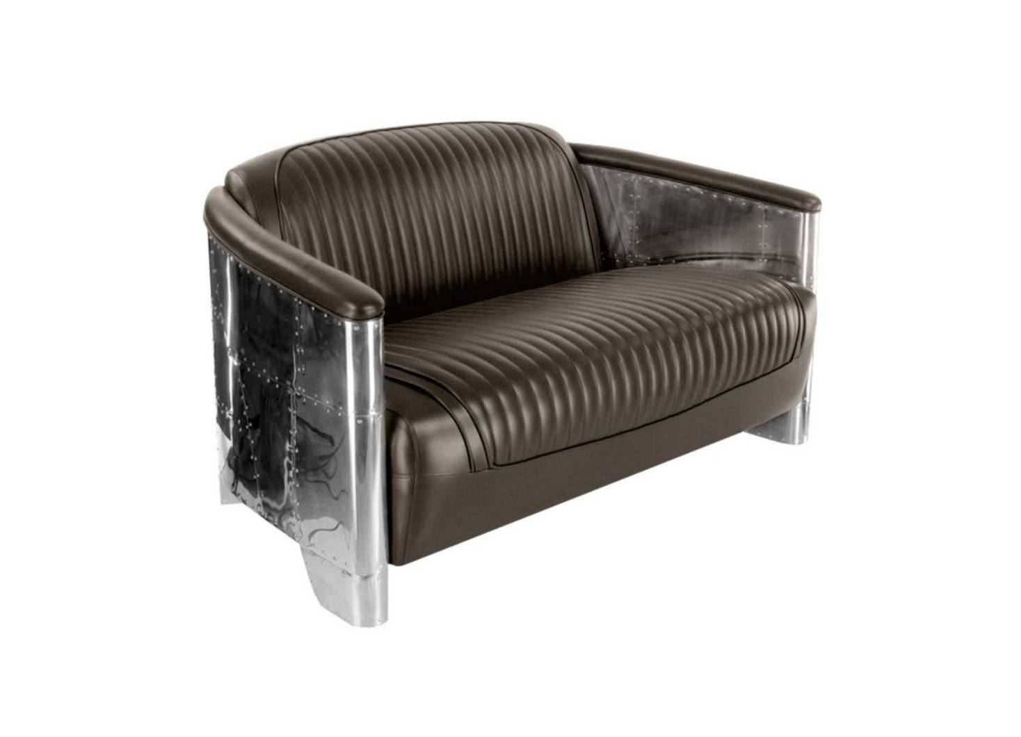 Aviator sofa - Dark brown leather