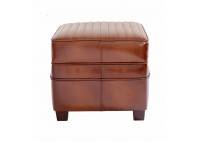 Pouf Barquette - Cuir marron