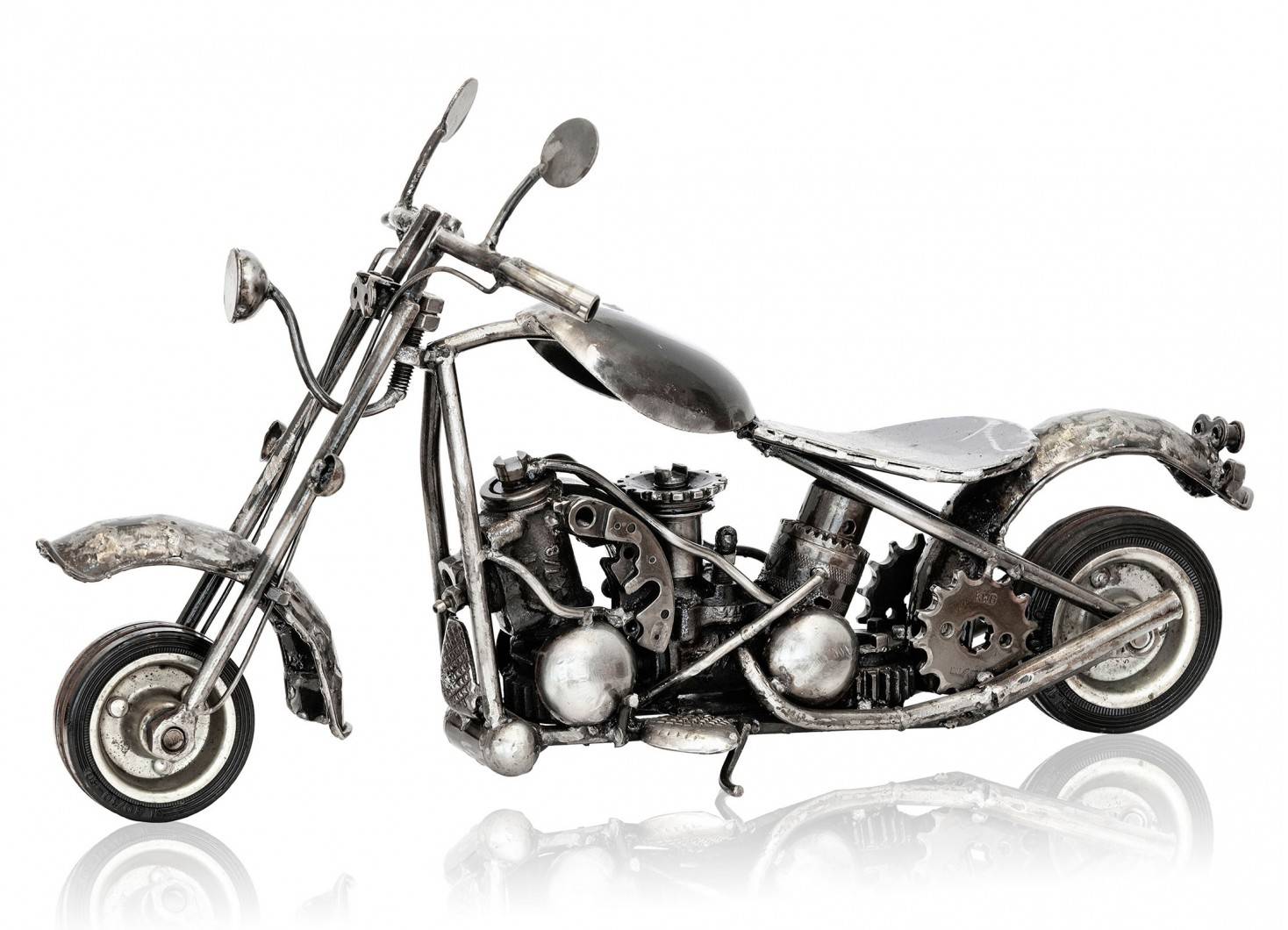 Statuette de moto cross en métal