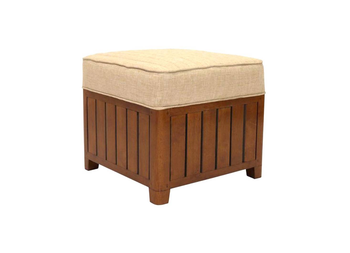 Canoë squared ottoman - beige fabric