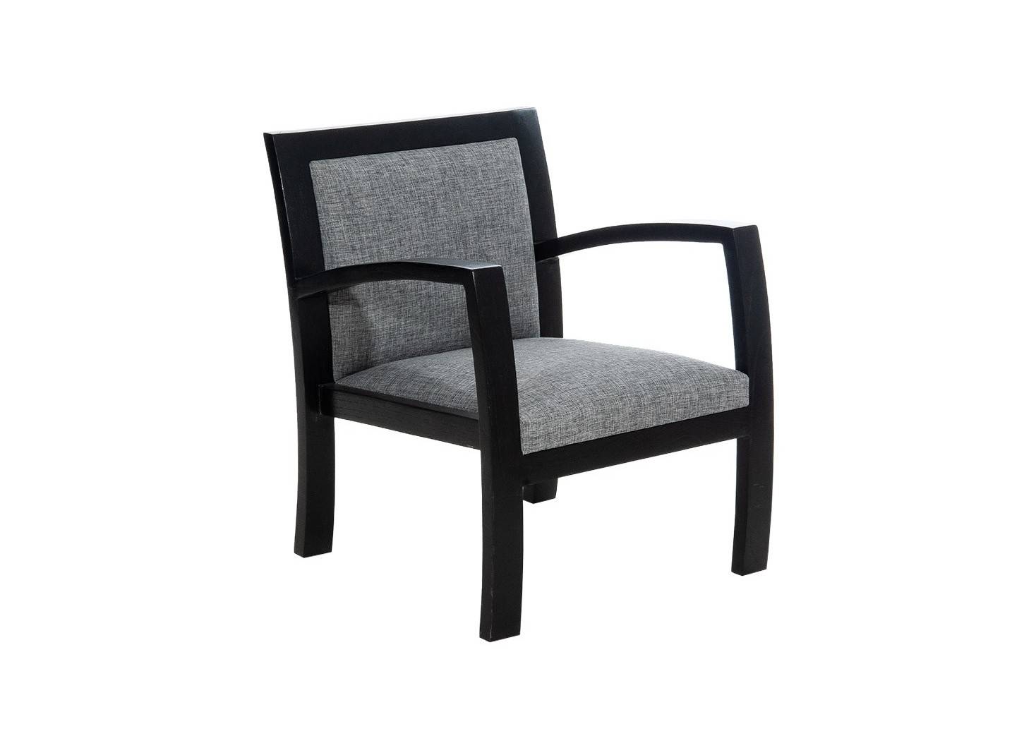 Combo Armchair - Black wood & grey fabric