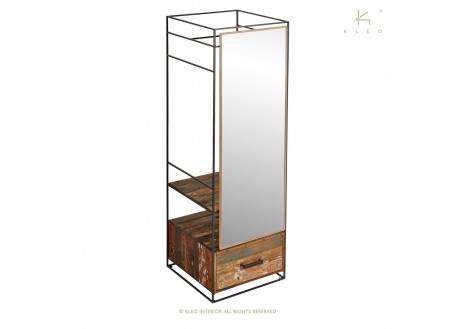 Wardrobe Nako, 1 door 1 drawer with mirror holder