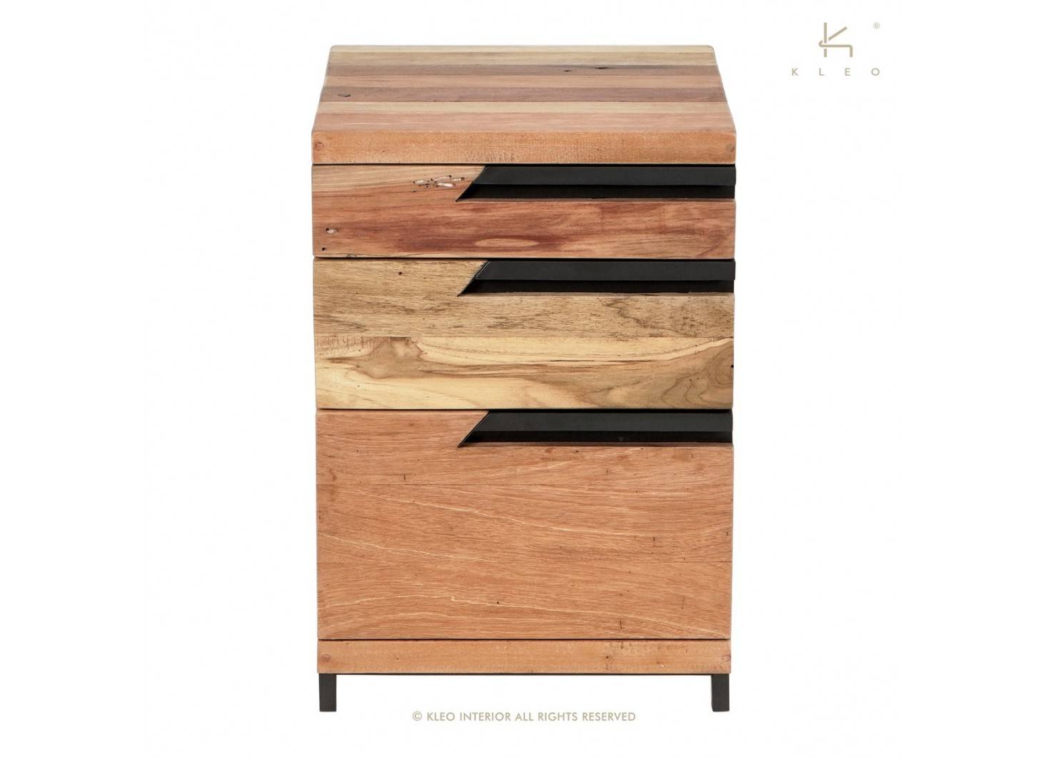 Caisson de bureau 4 tiroirs aspect bois