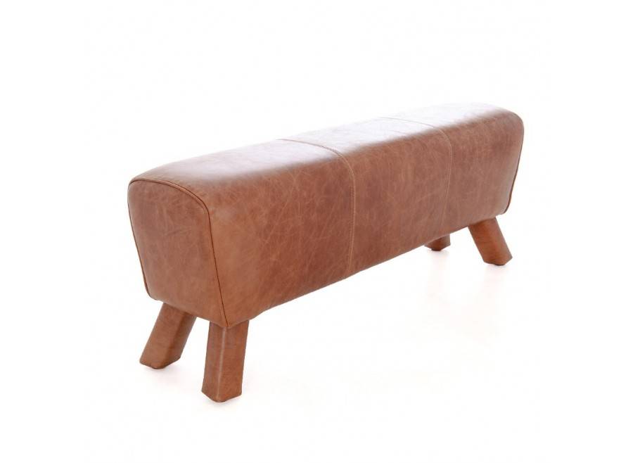 Pommel horse bench in leather Columbia Brown