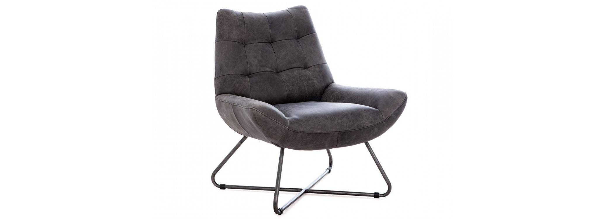 Comfort armchair Hamilton - Black leather