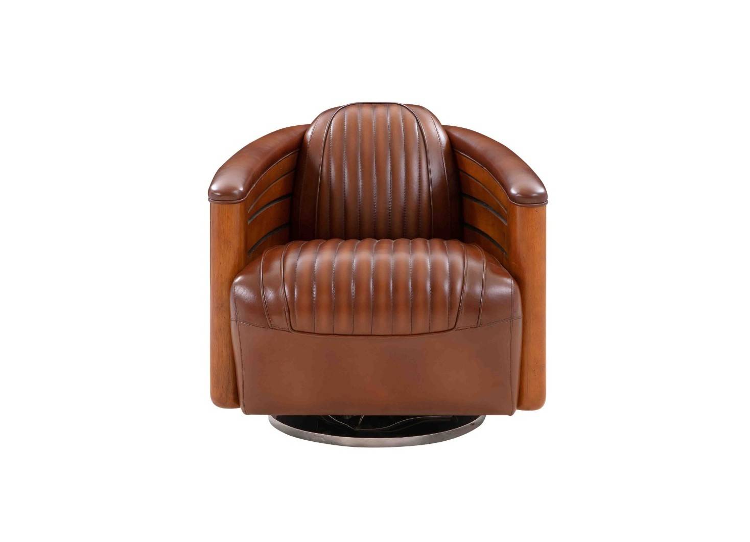 Fauteuil club Nautilus - Cuir marron