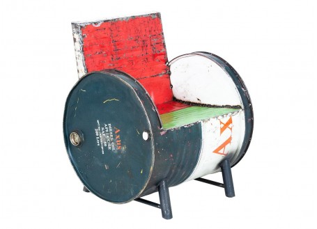 Armchair made in recycled oil can - Arts & crafts - L65cm