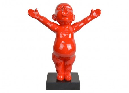 Statue bébé rouge en résine
