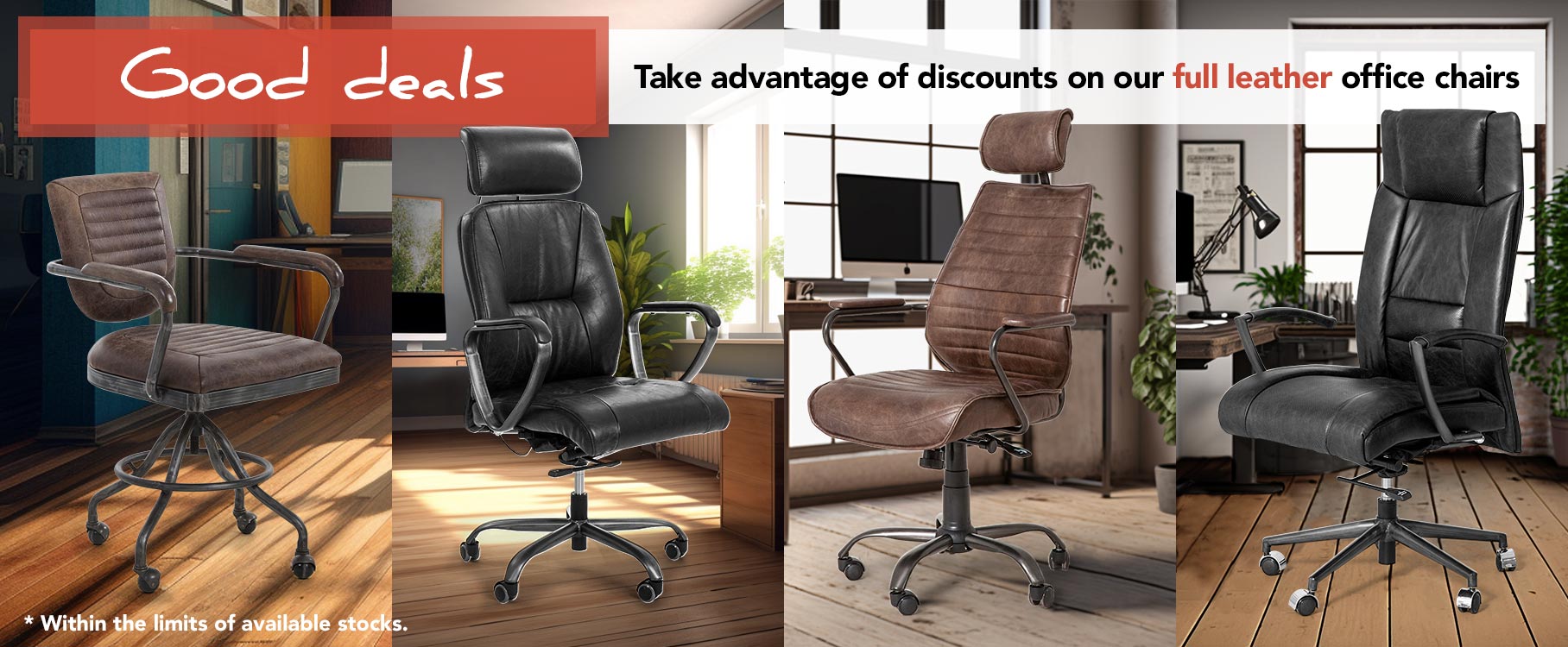 Special offer on our leather office chairs